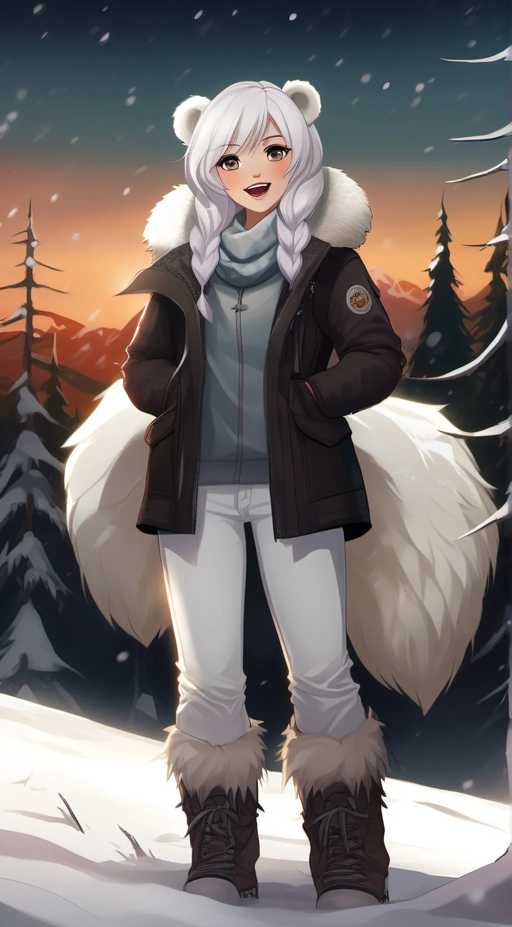ai character: Snowbank background