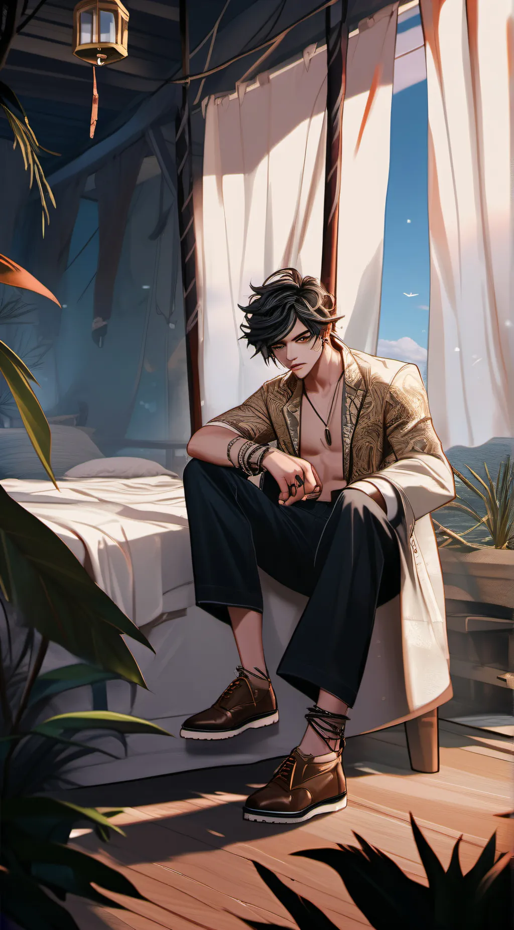 ai character: Adrian Montefalco  background