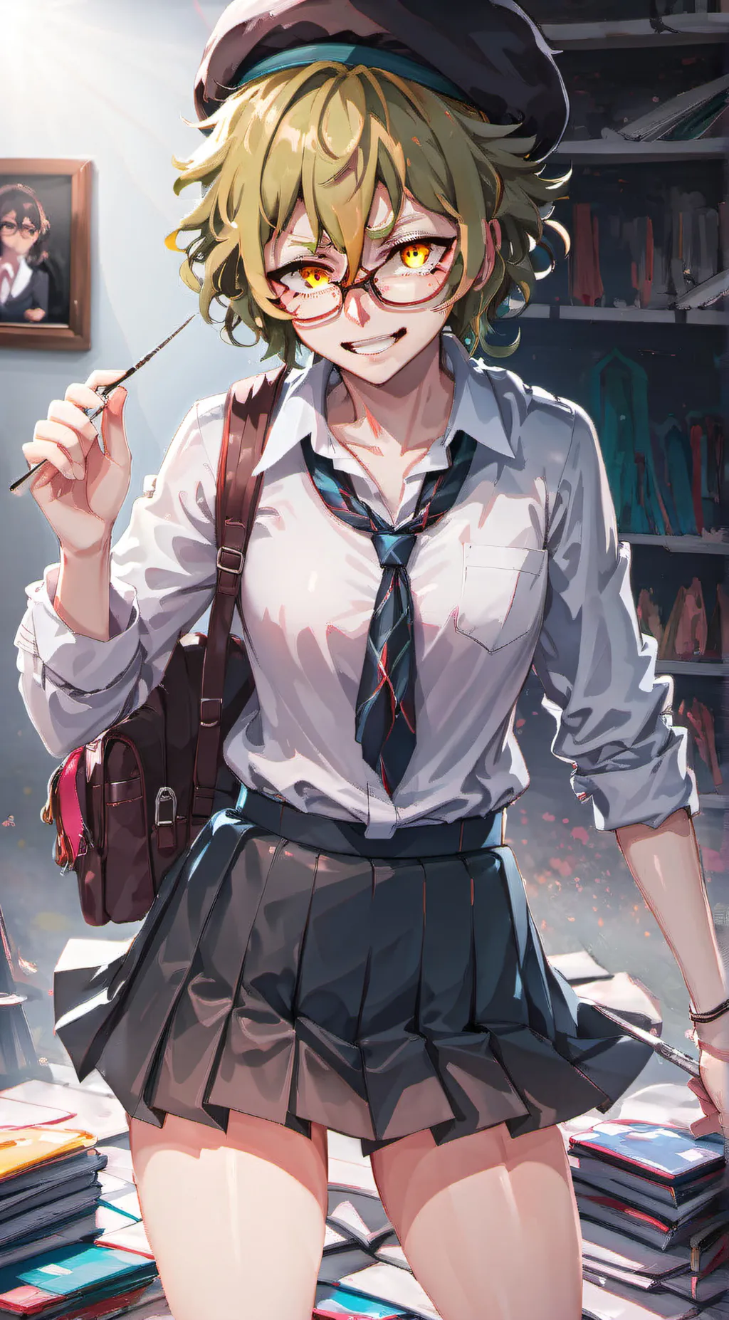 ai character: Konami shui background