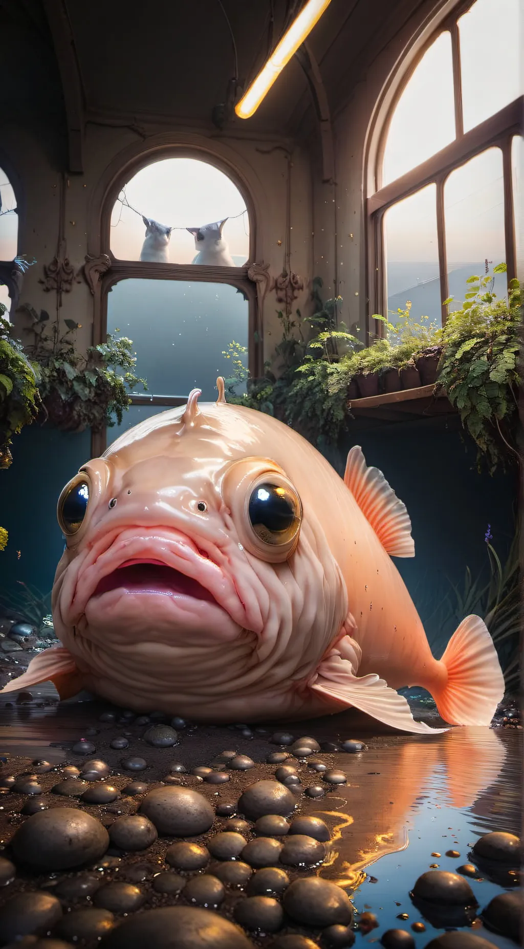 ai character: Blob fish background