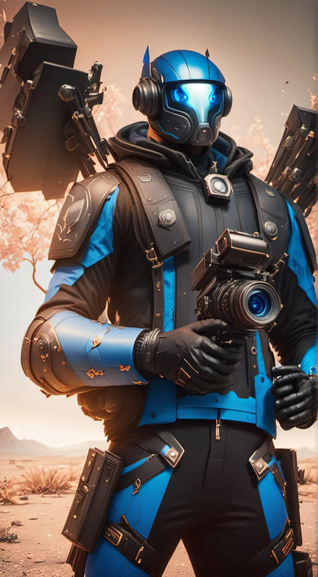 ai character: titan camera man background