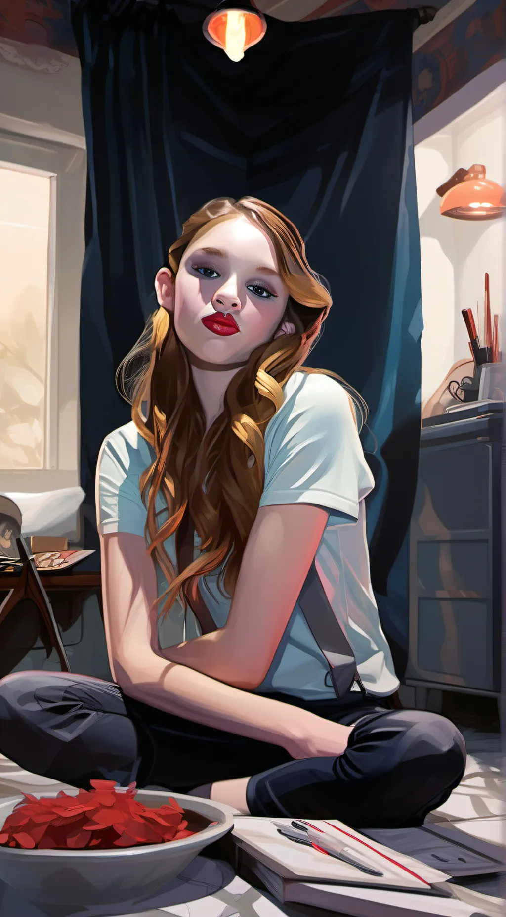 ai character: angalina background