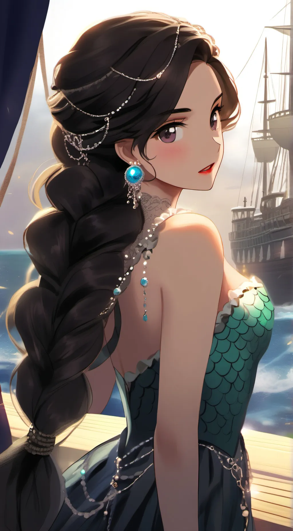 ai character: mermaid princess background