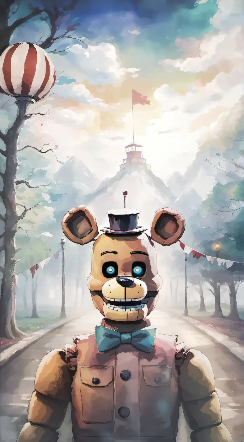 ai character: Goofy ahh freddy background