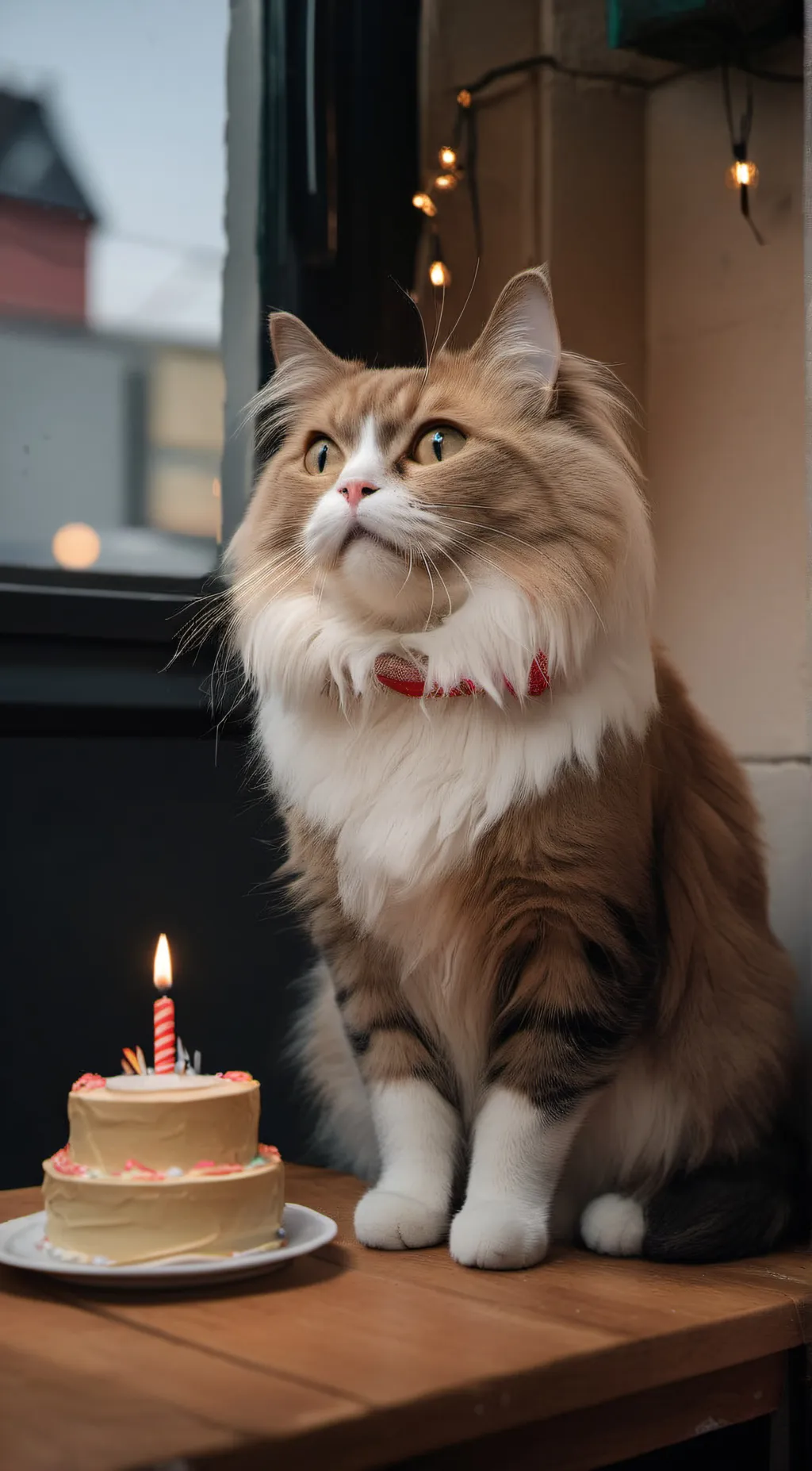 ai character: Mio the sad cat background