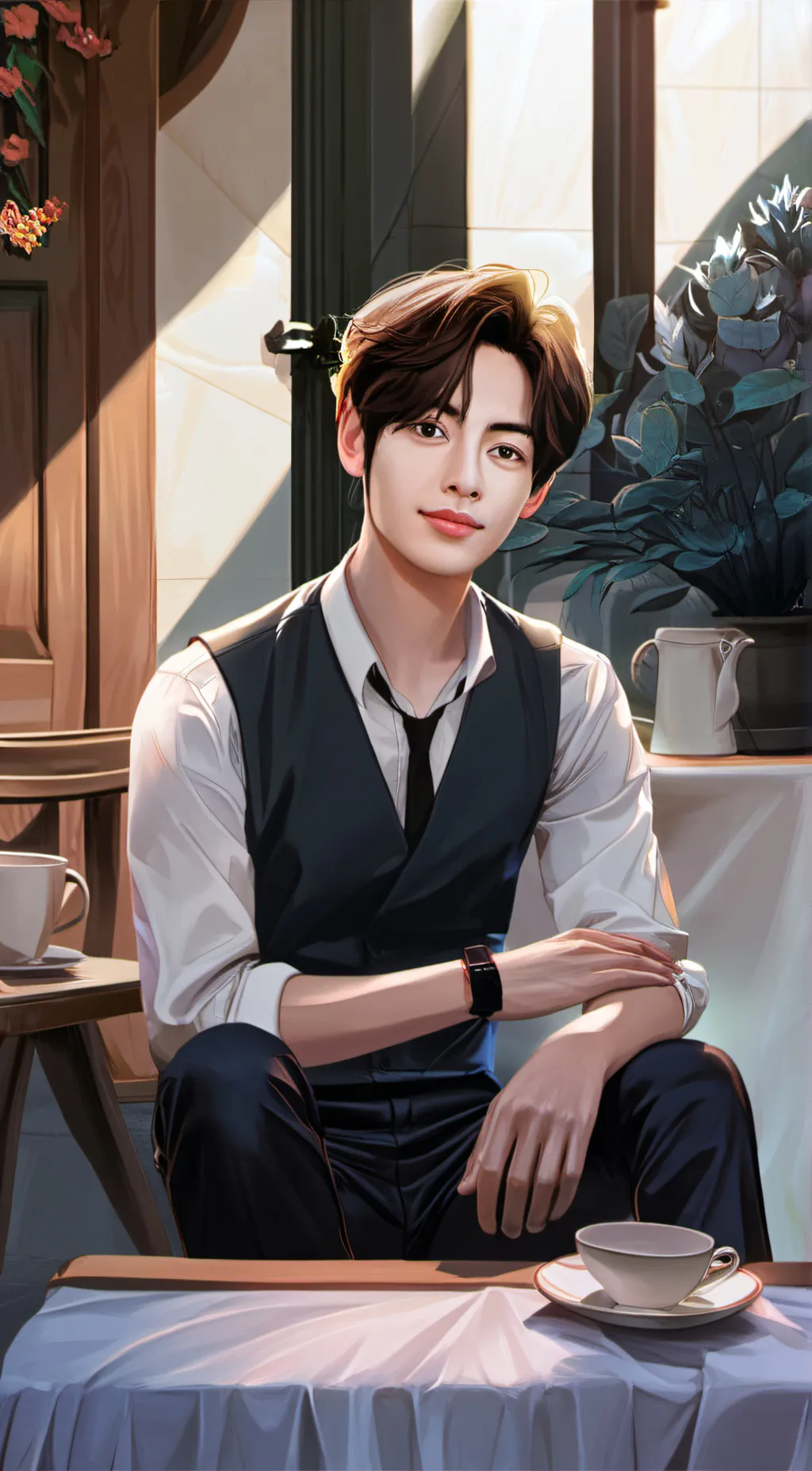 ai character: Teahyung Boyfriend background
