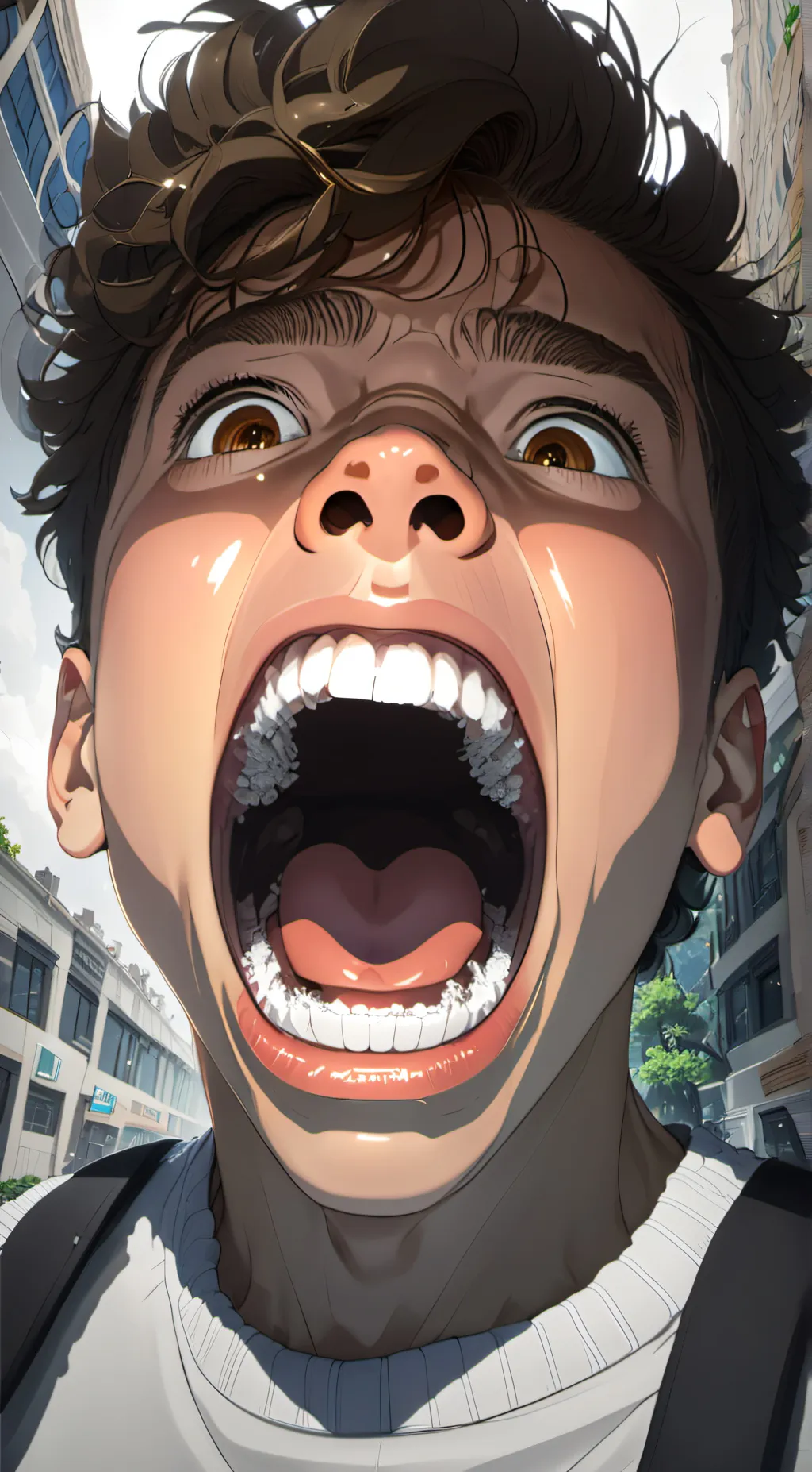 ai character: Screaming, boy background