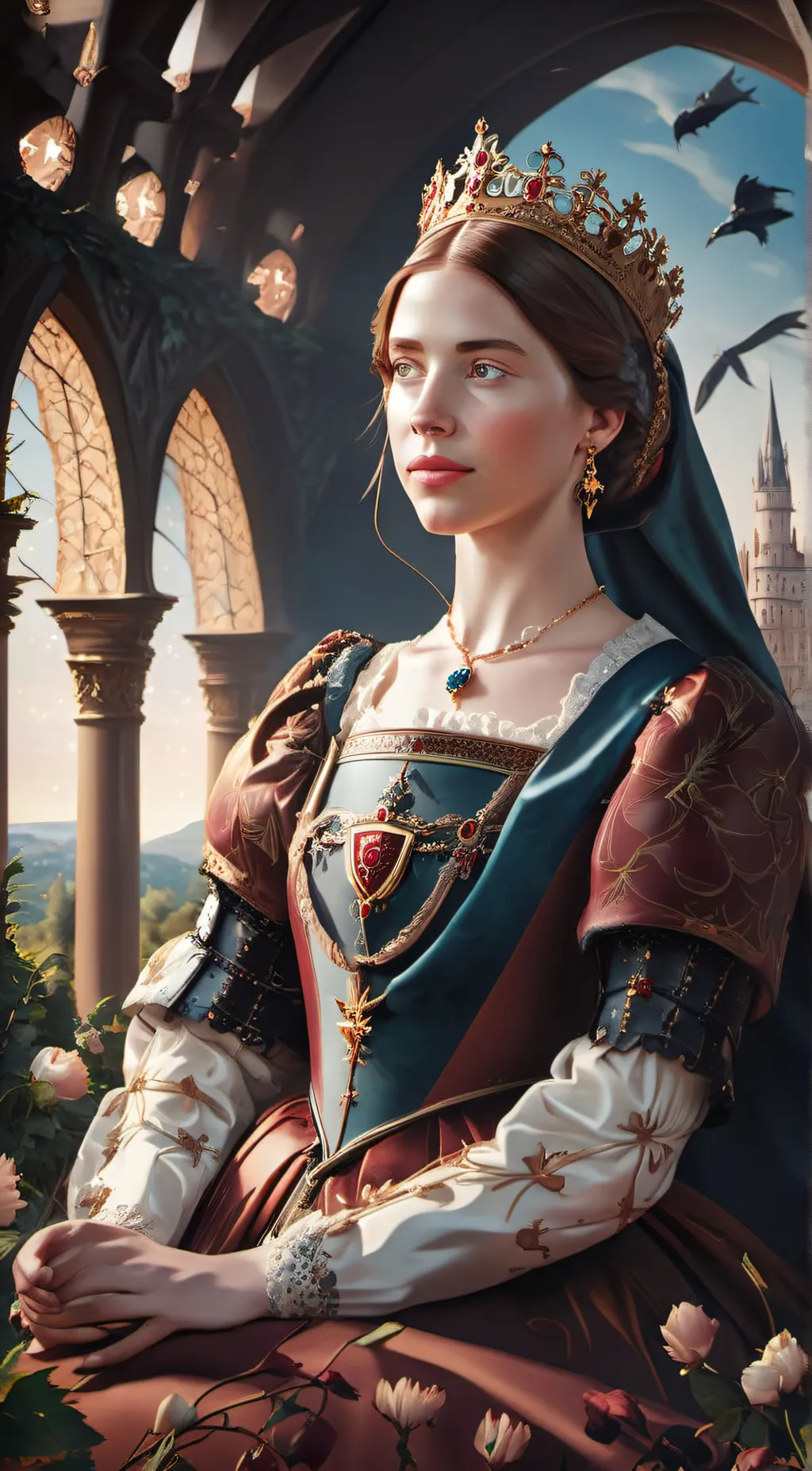 ai character: cathrine Aragon background