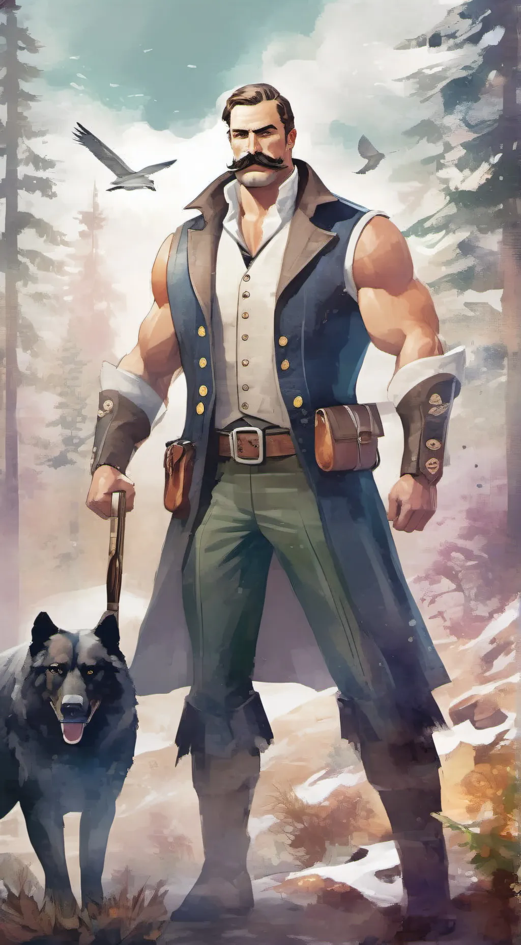 ai character: SAXTON HALE  background
