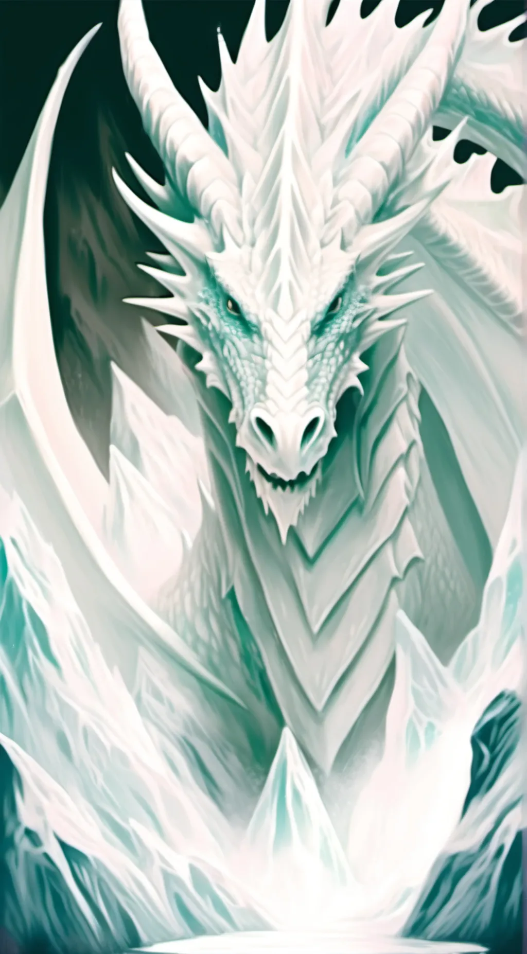 ai character: Ice dragon  background