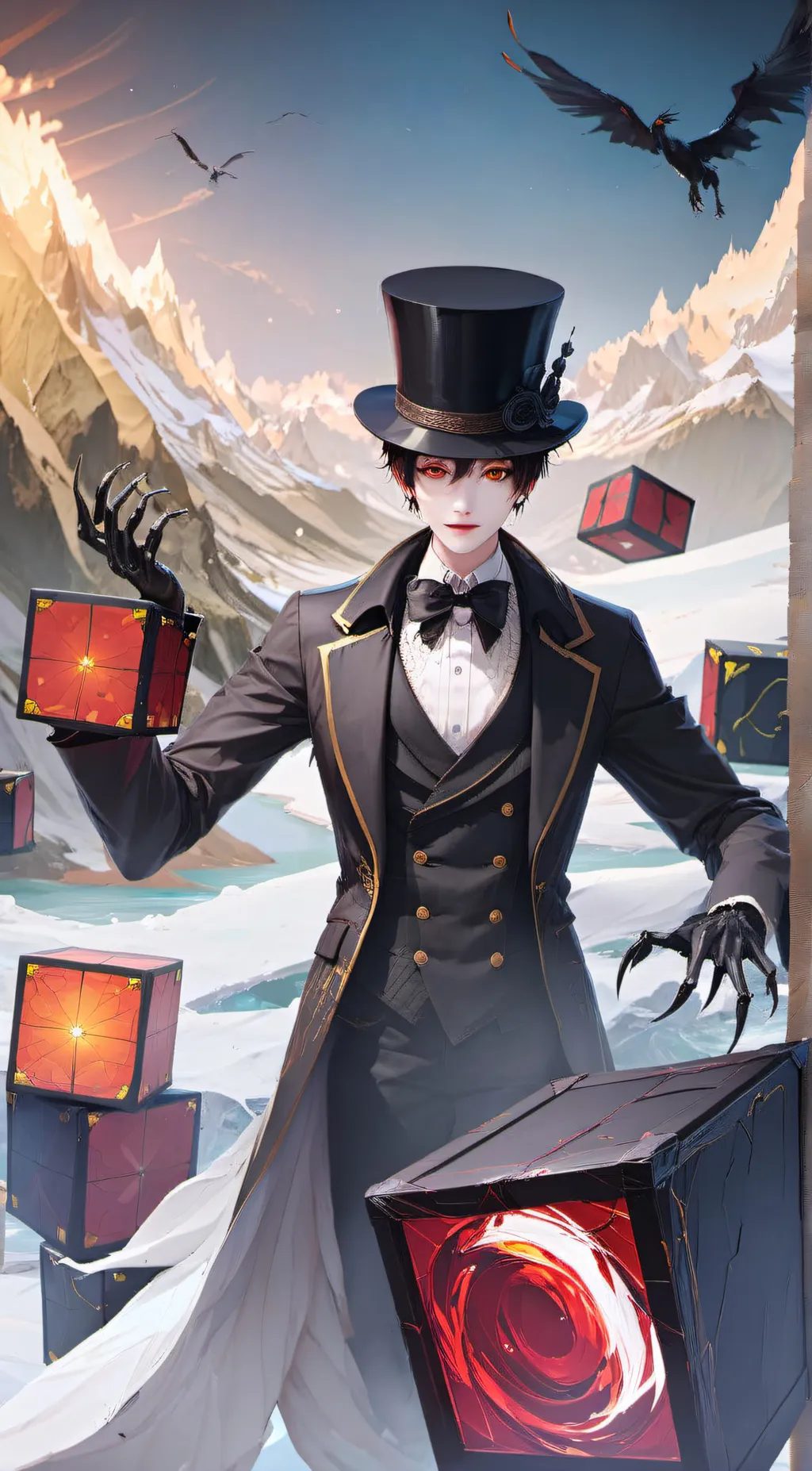 ai character: Abstracted Tophat background