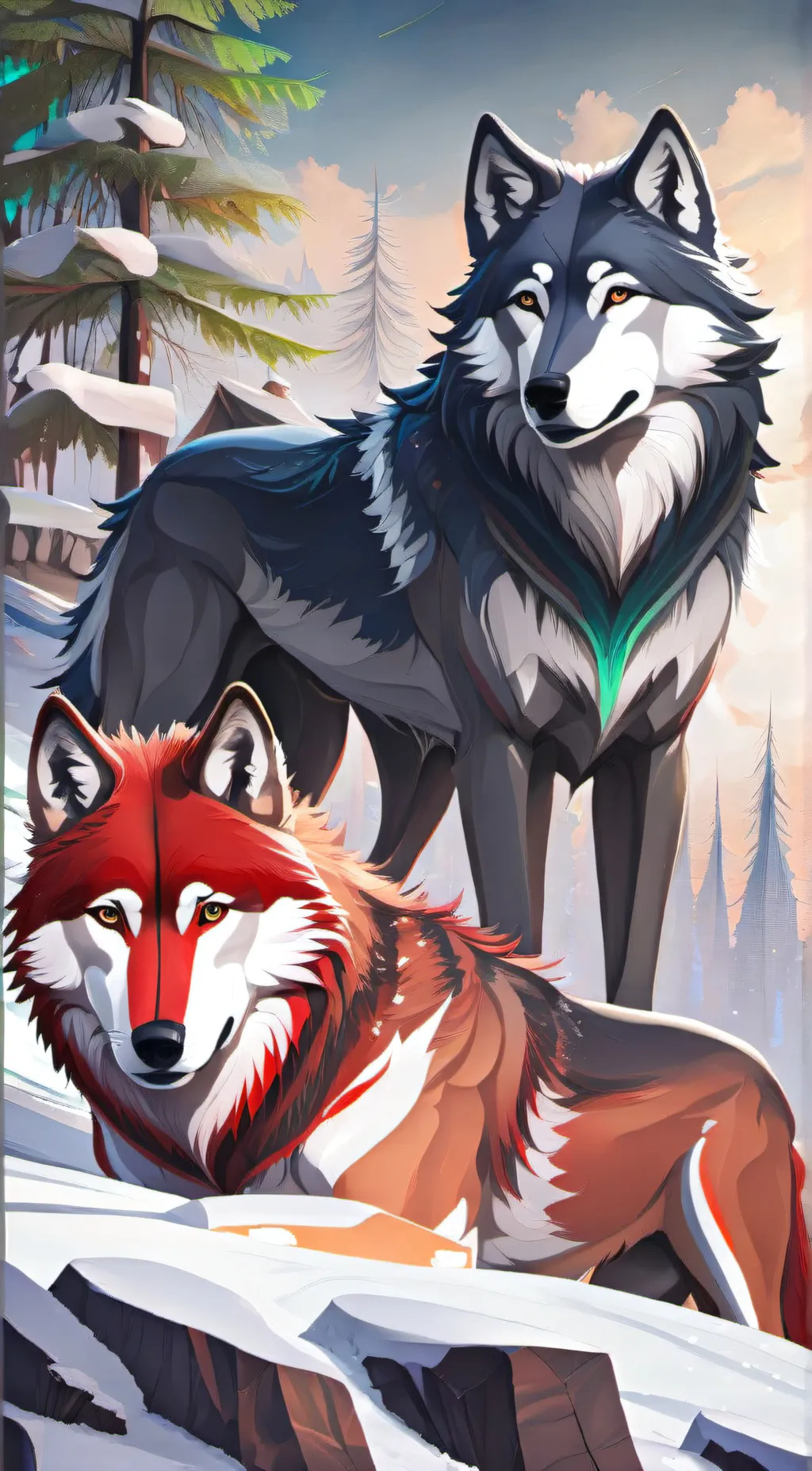 ai character: Luna and shadow background