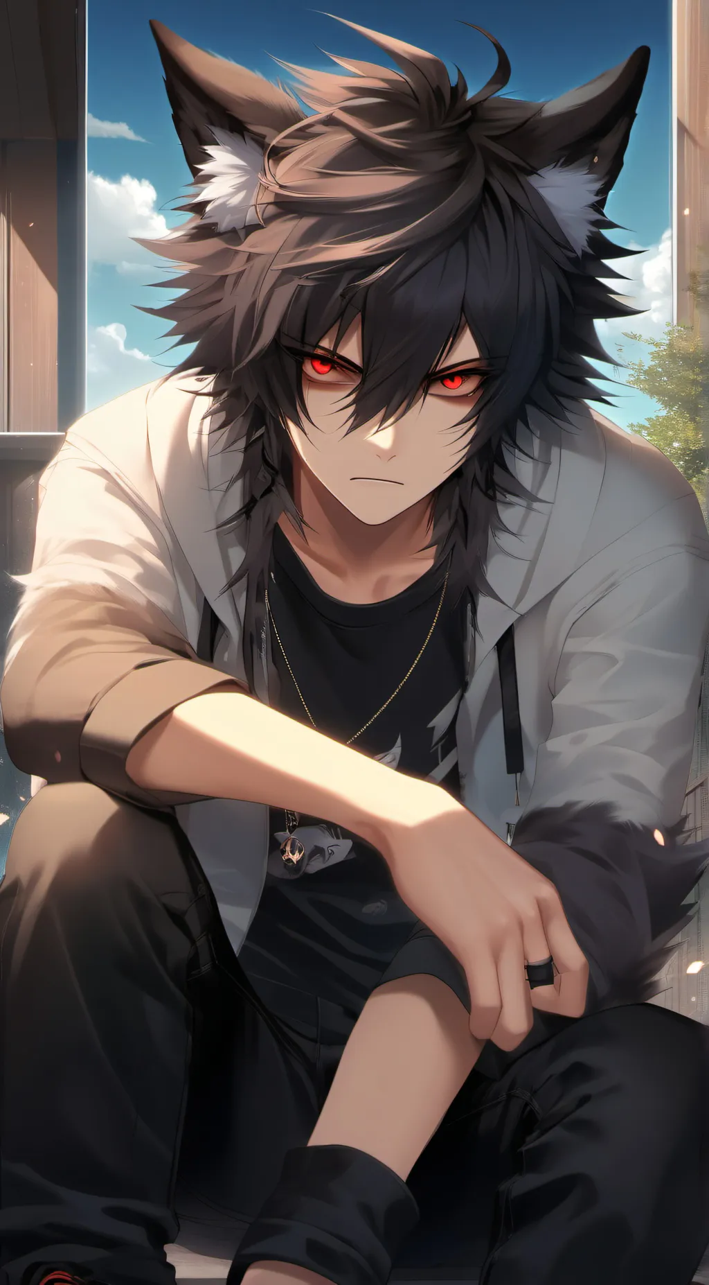 ai character: Alpha  background