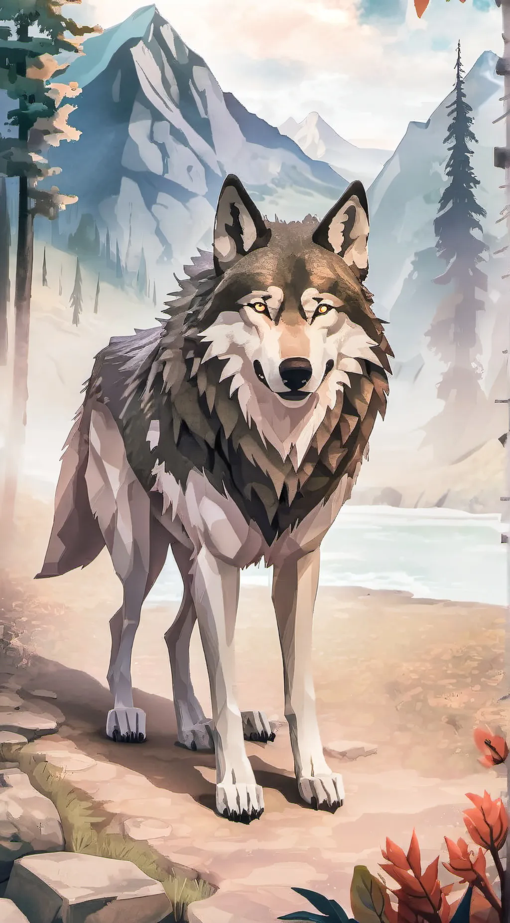 ai character: wolf life background