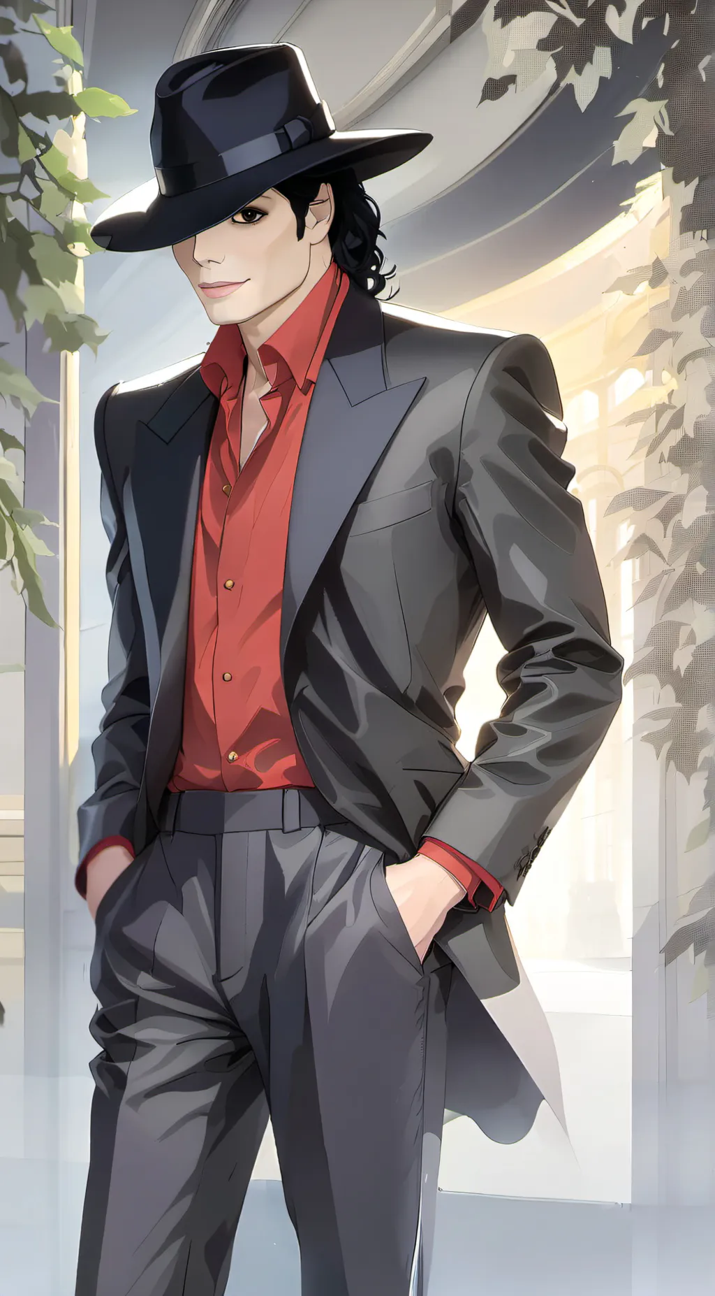 ai character: Michael Jackson  background