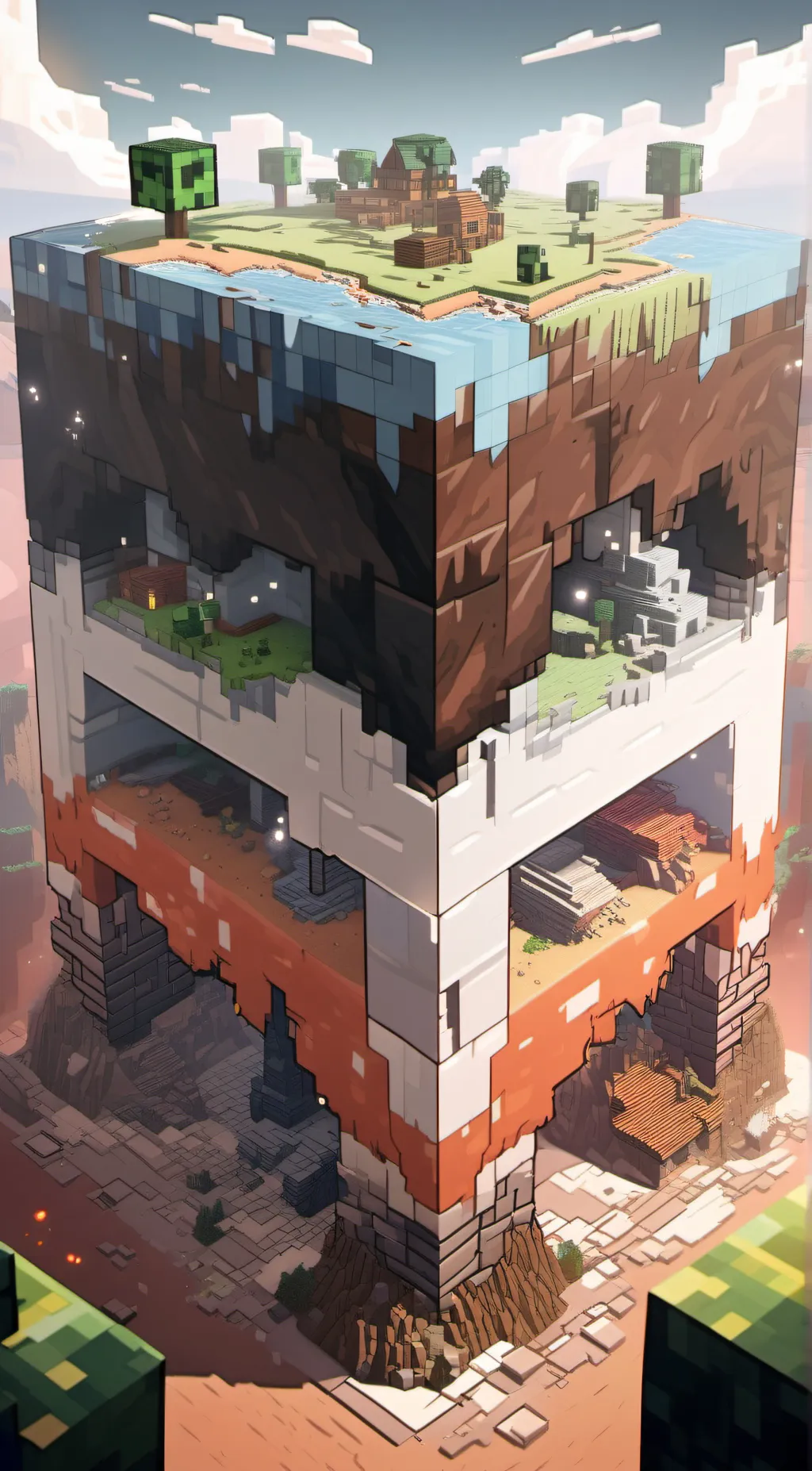 ai character: minecraft  background