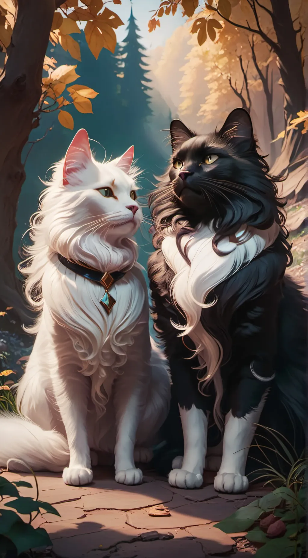 ai character: Snow and Fall background