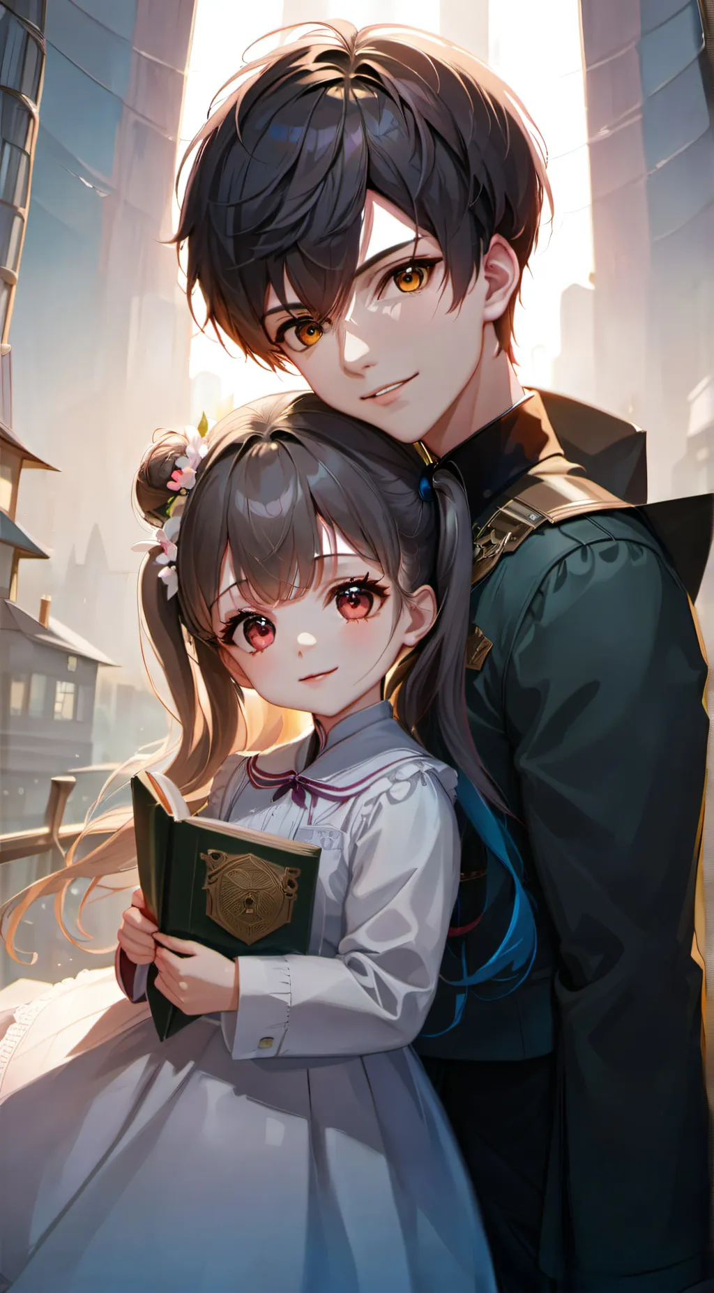 ai character: Ava and ace  background