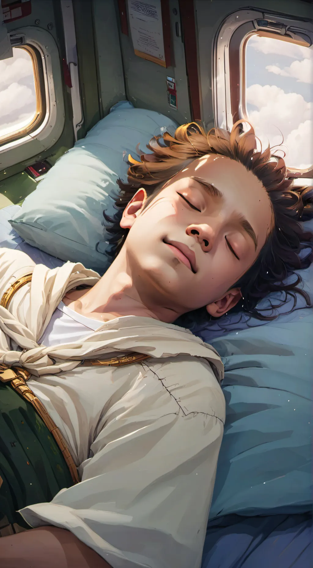 ai character: sleepy tanjiro  background