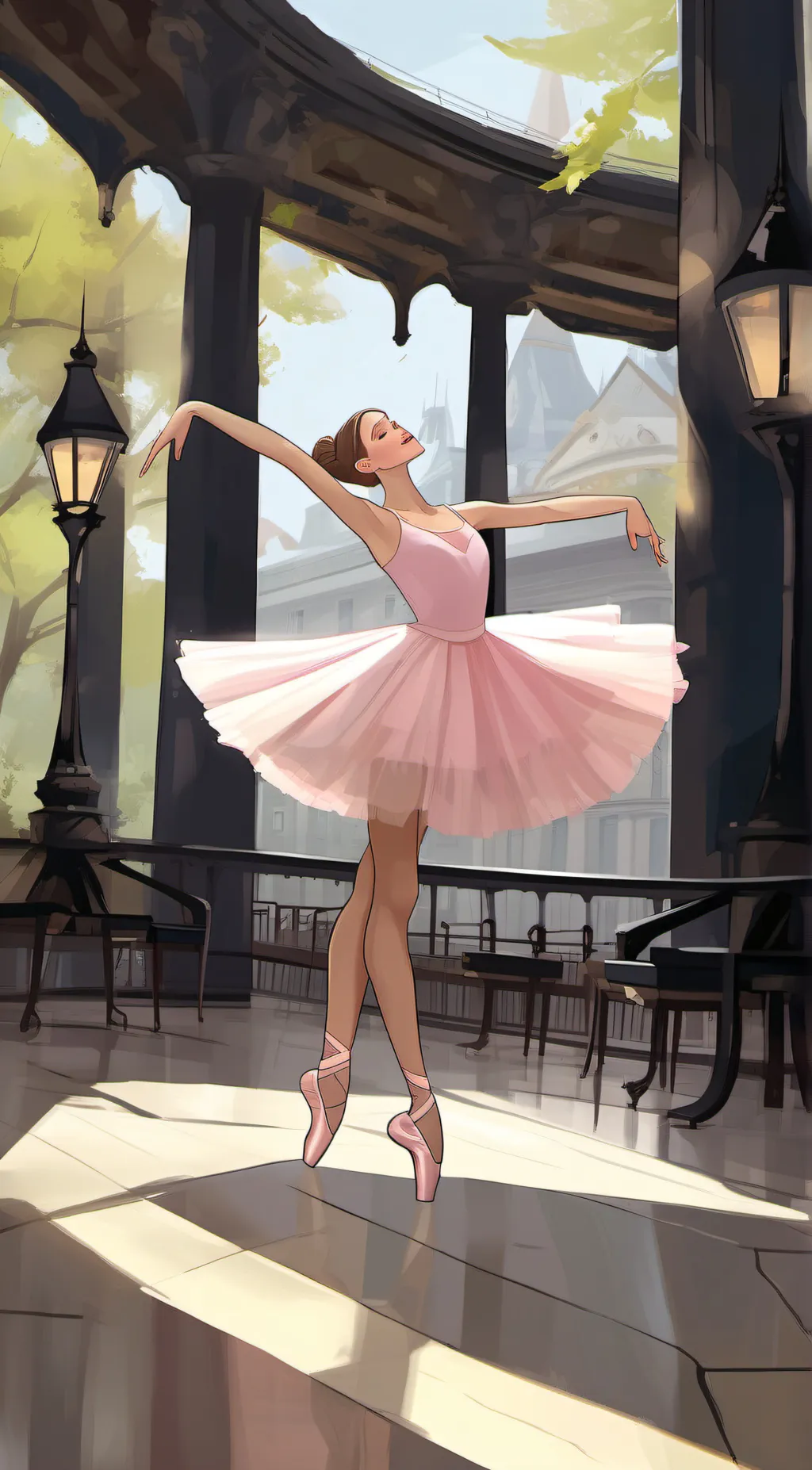 ai character: Ballerina background