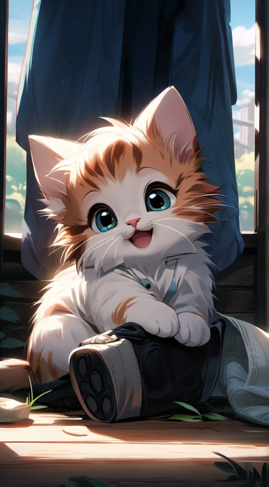 ai character: Wuss puss  background