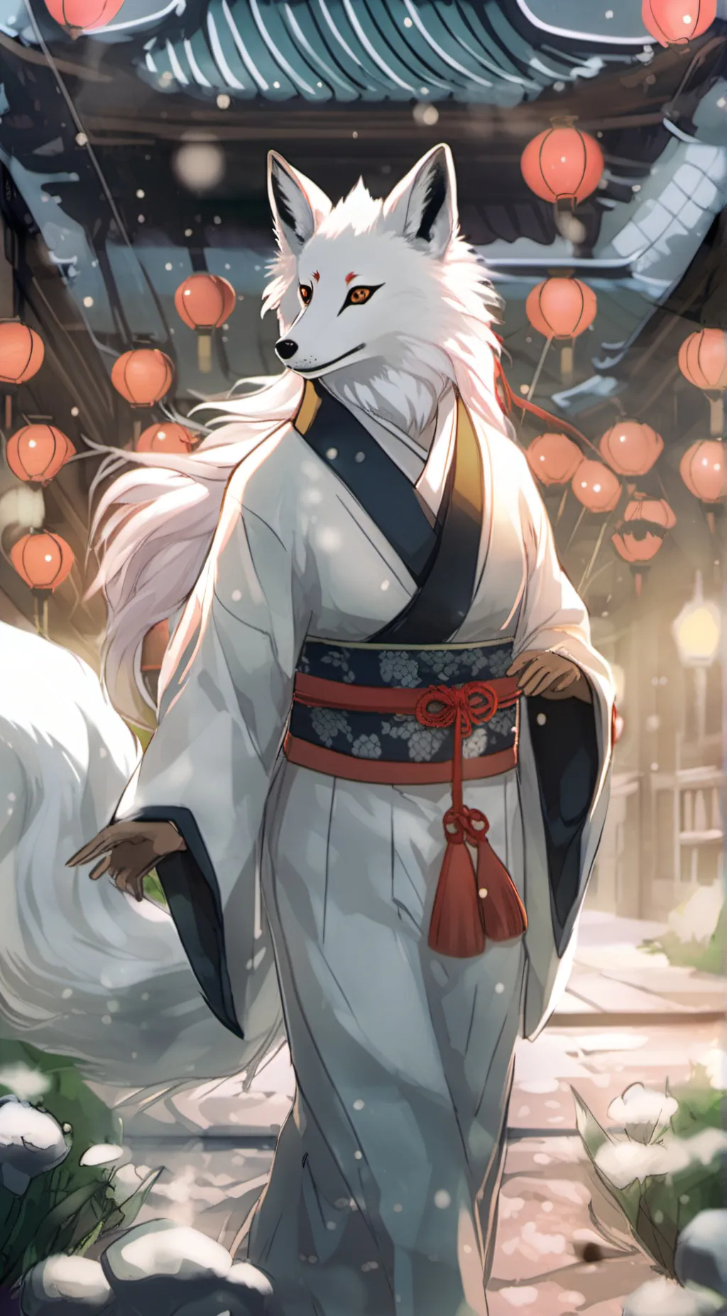 ai character: A Kitsune background
