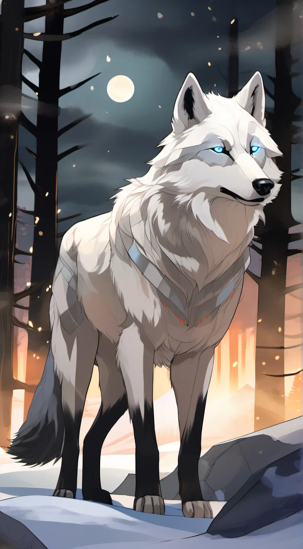 ai character: Snow fur background