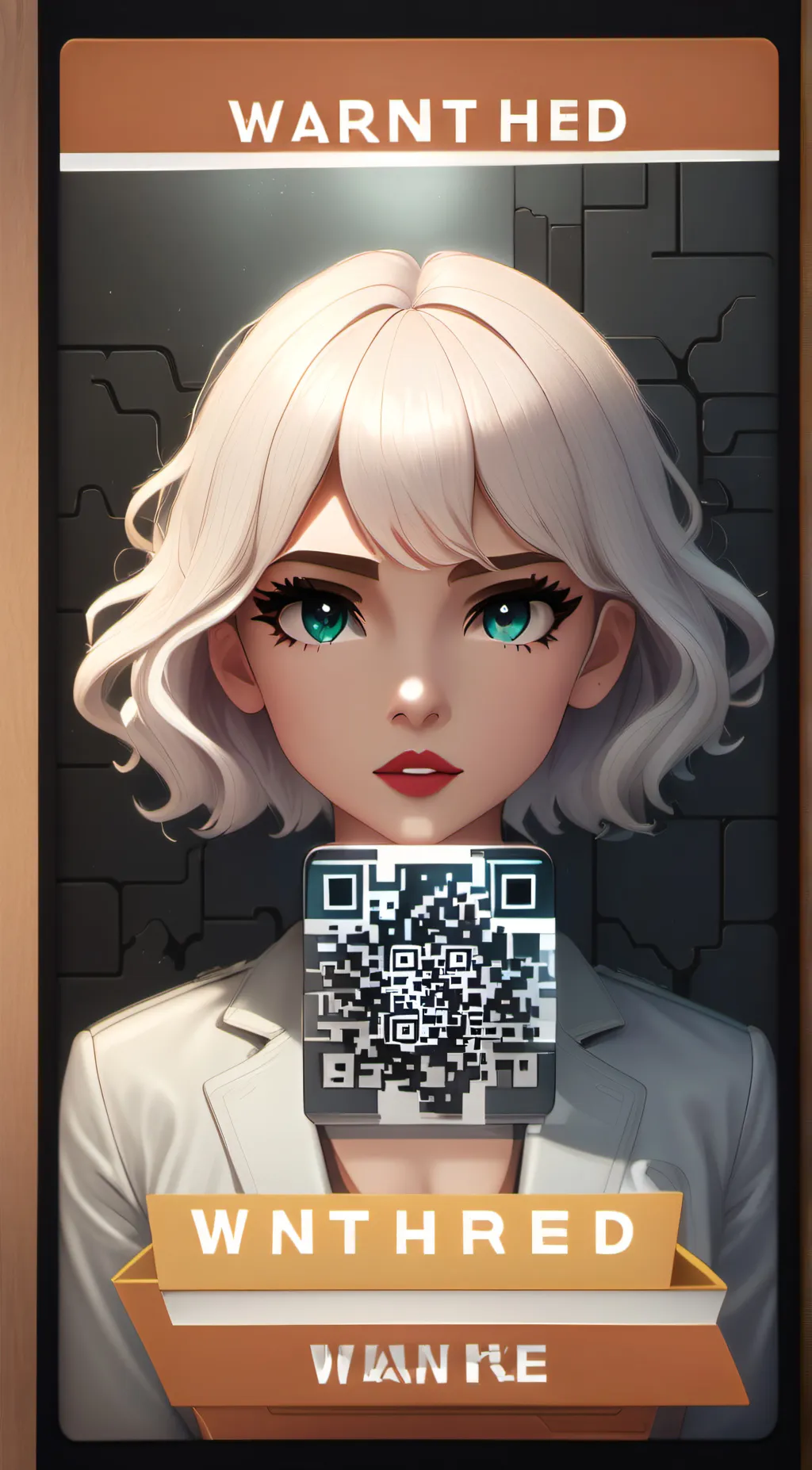 ai character: head qr code background