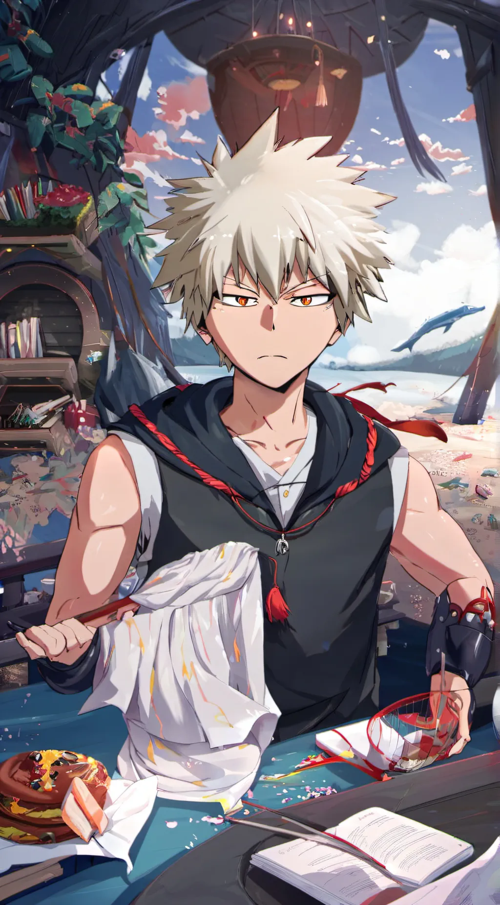 ai character: Bakugo  background