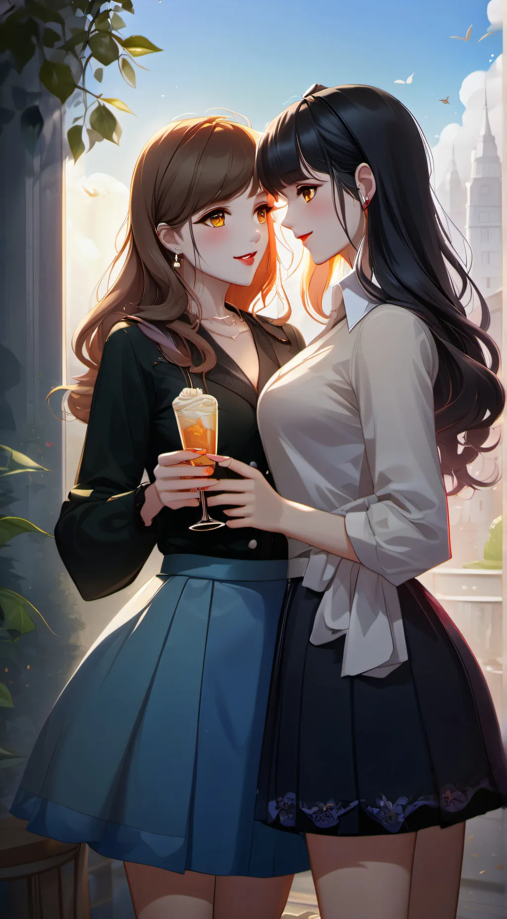 ai character: 2 Girlfriends background