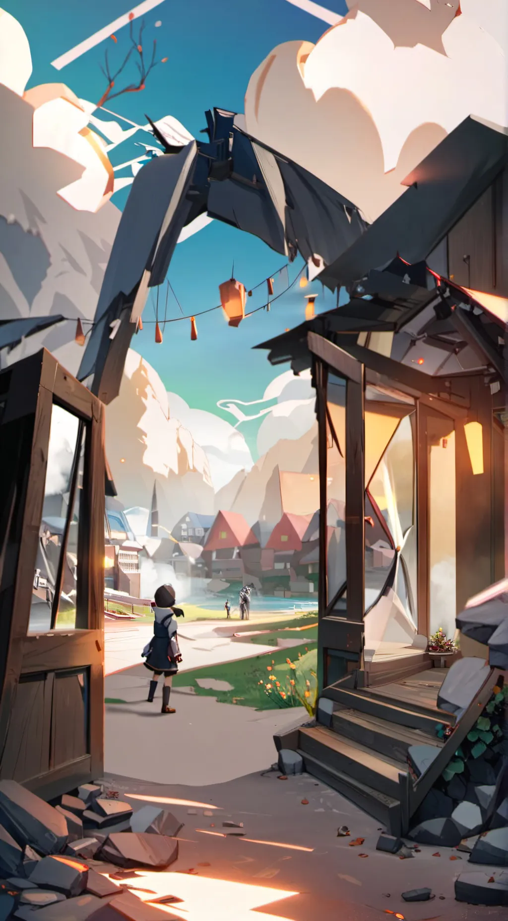 ai character: Camp green lake background