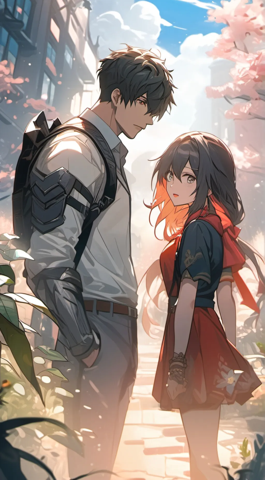 ai character: Loah and Amber  background