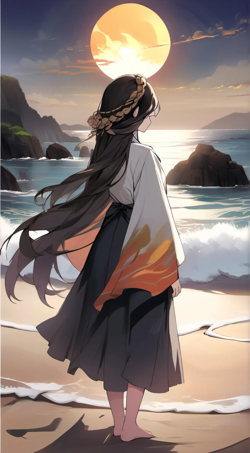 ai character: Kimono background