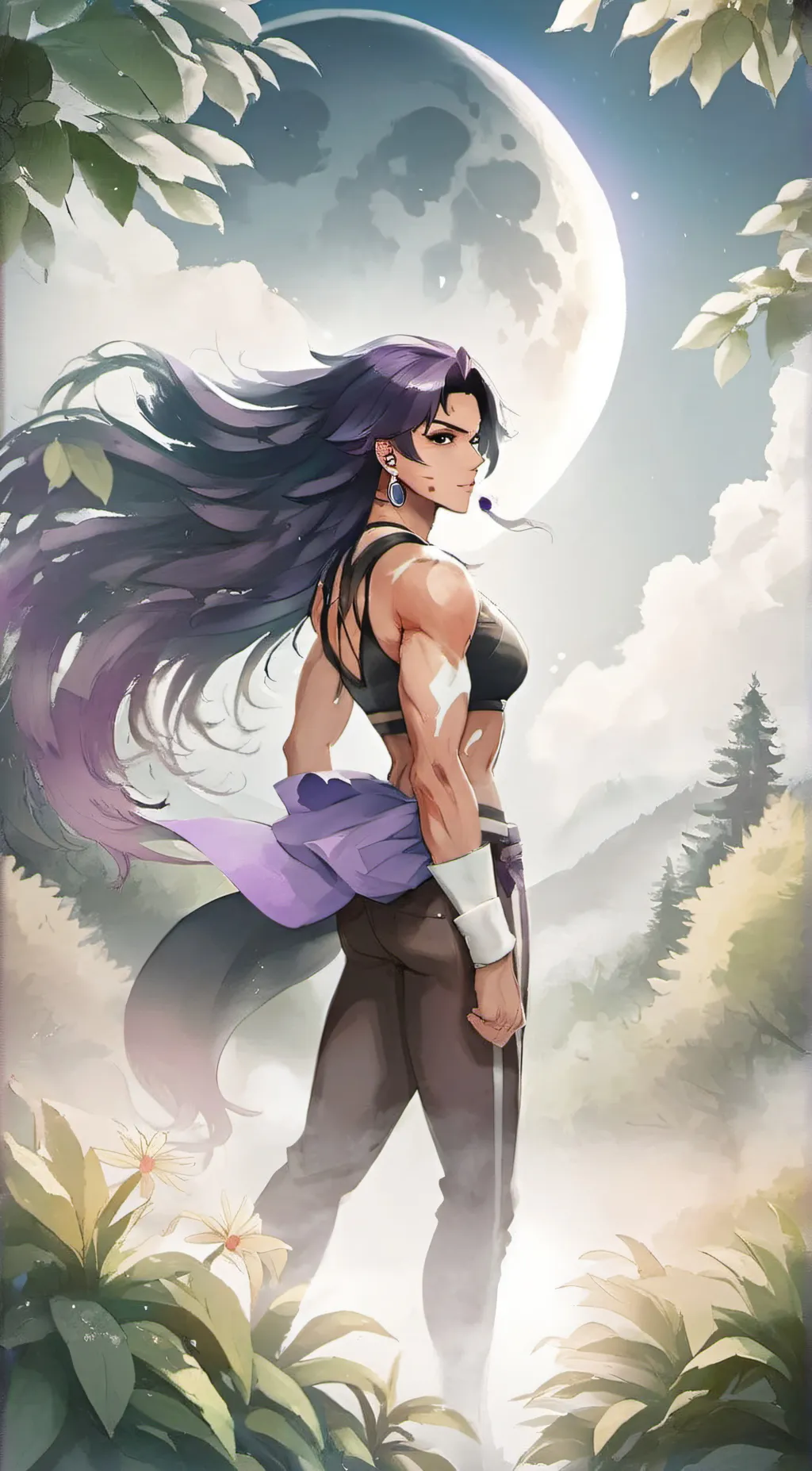 ai character: Luna Arctic background