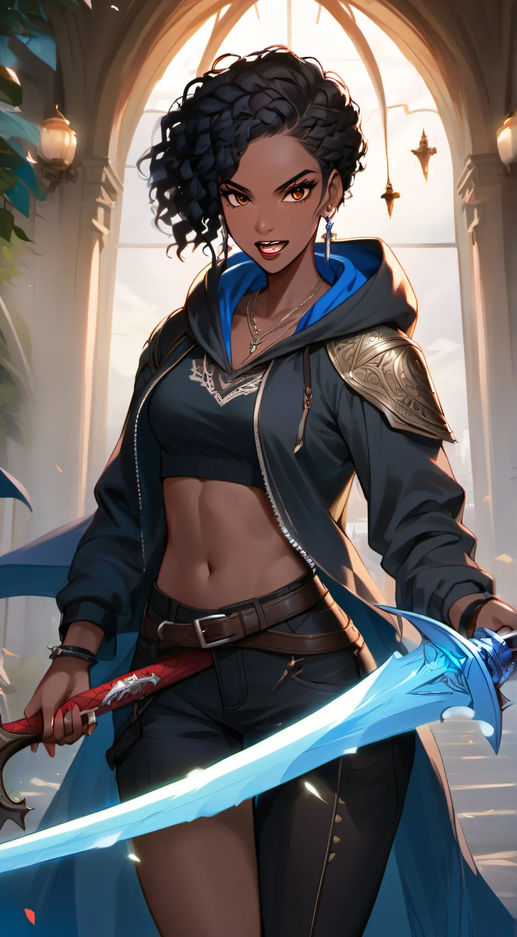 ai character: Amber background