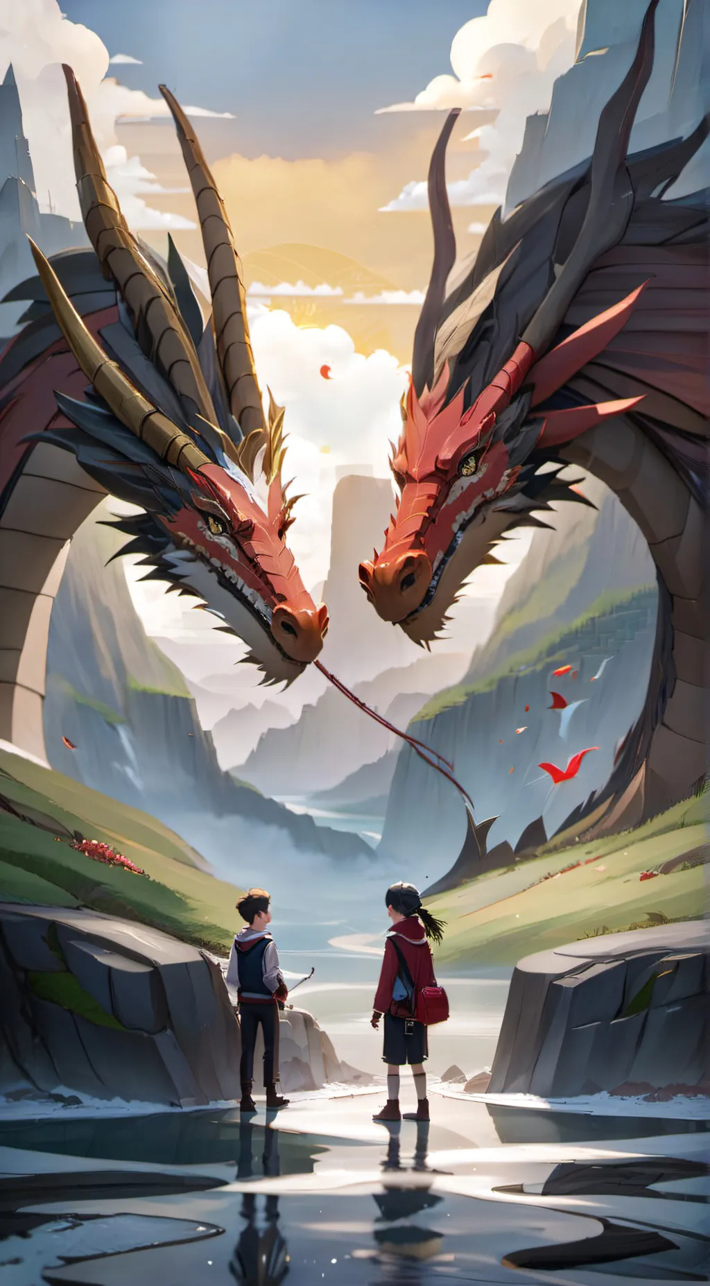 ai character: red ragon background