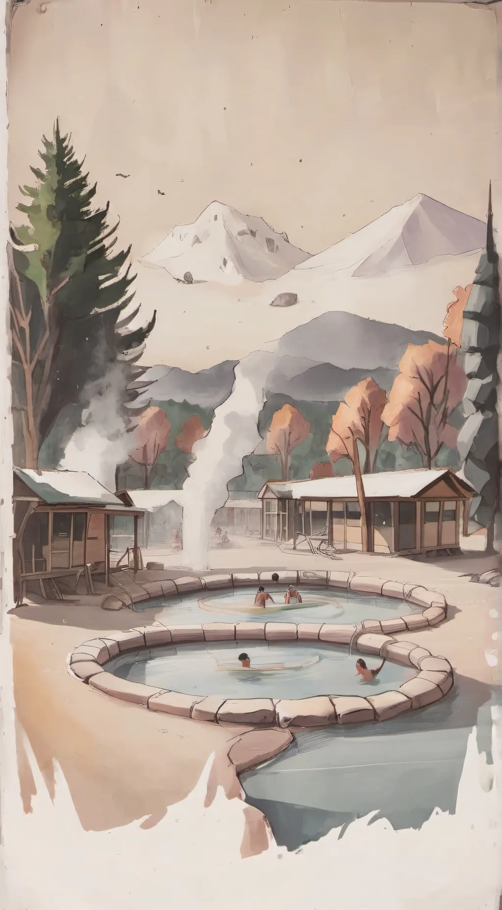 ai character: MHA HOT SPRINGS background