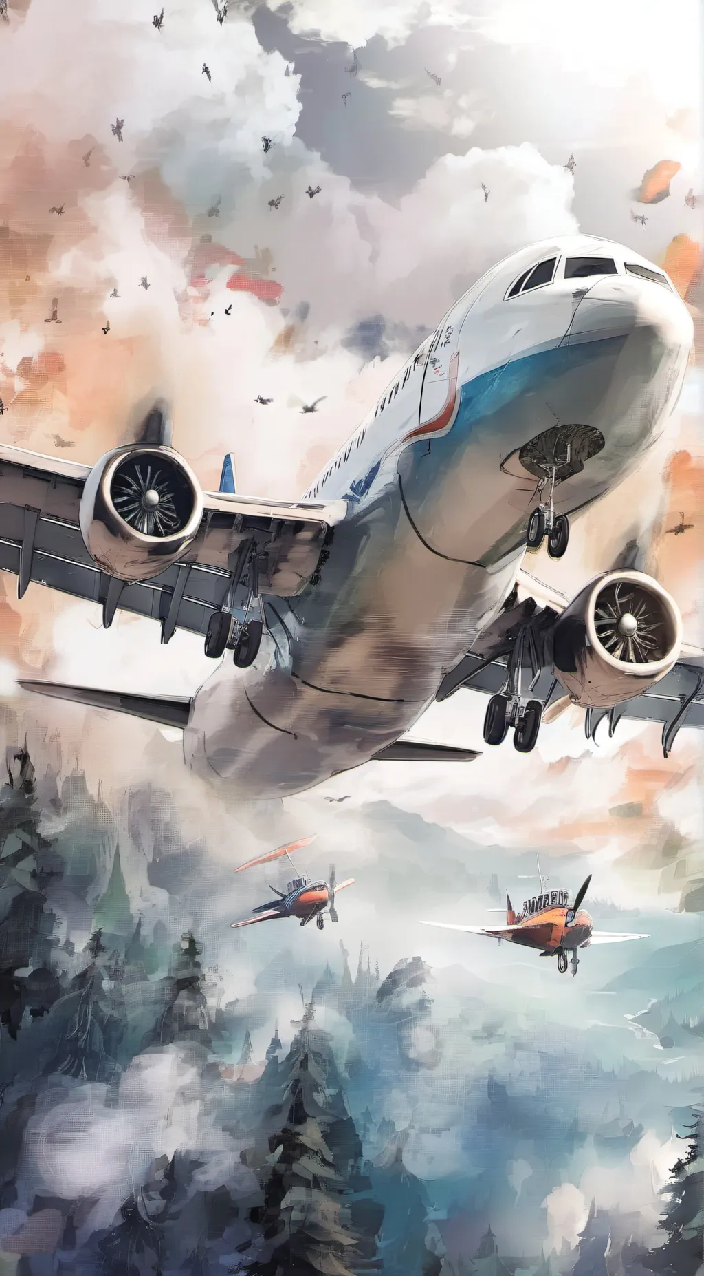 ai character: plane background