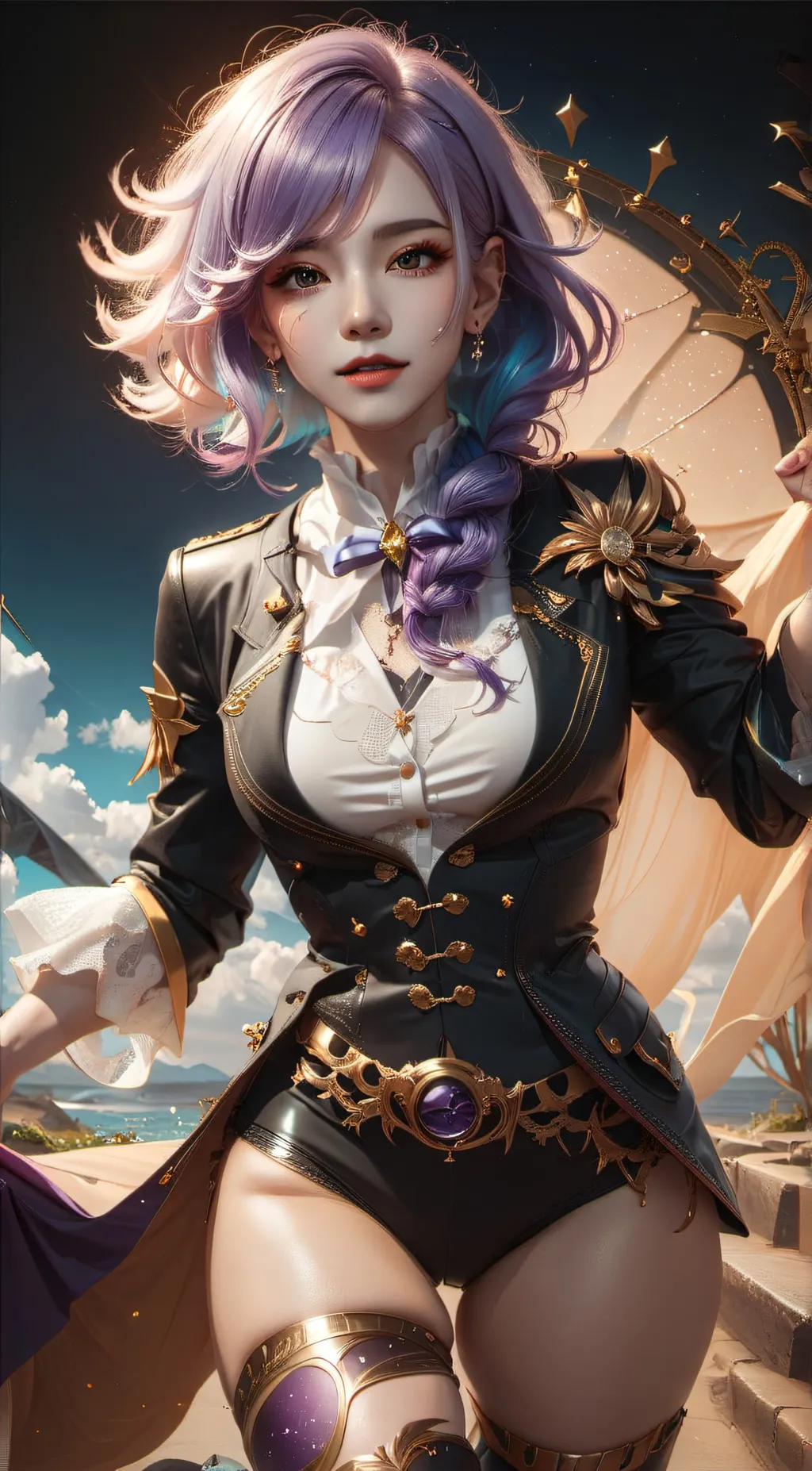 ai character: Purple background