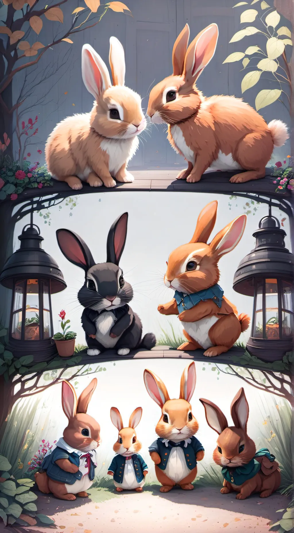 ai character: Bunnies :3 background