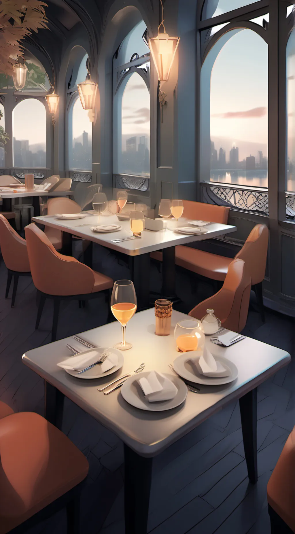 ai character: Restaurant background