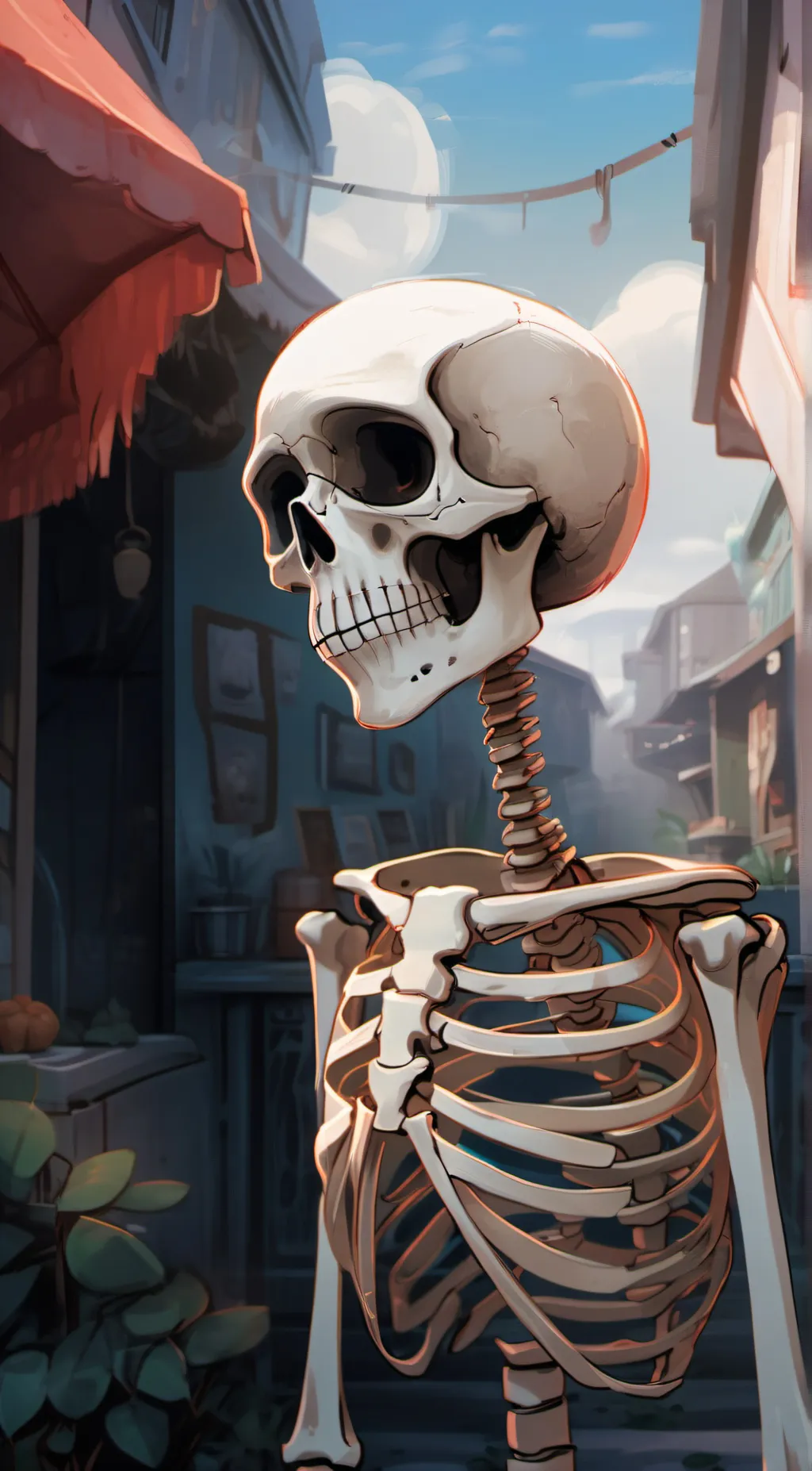 ai character: skelly boi background