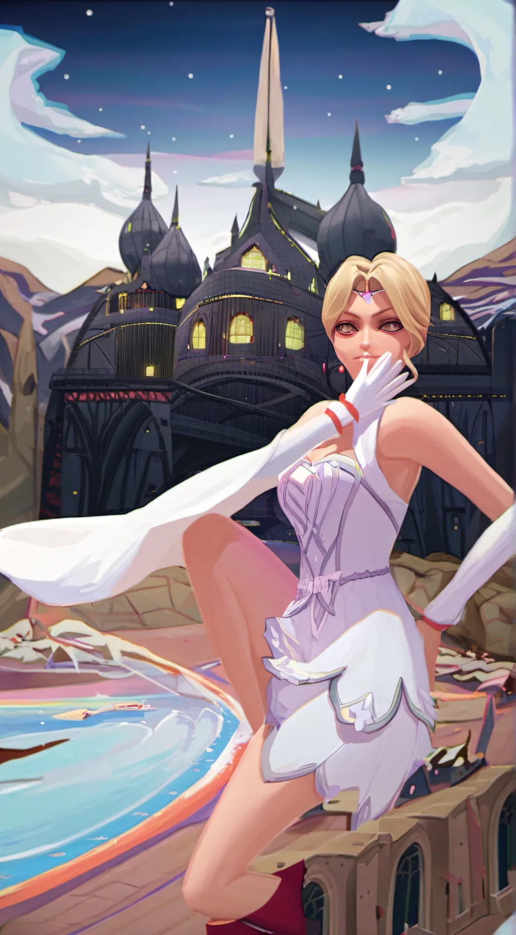 ai character: crystal background