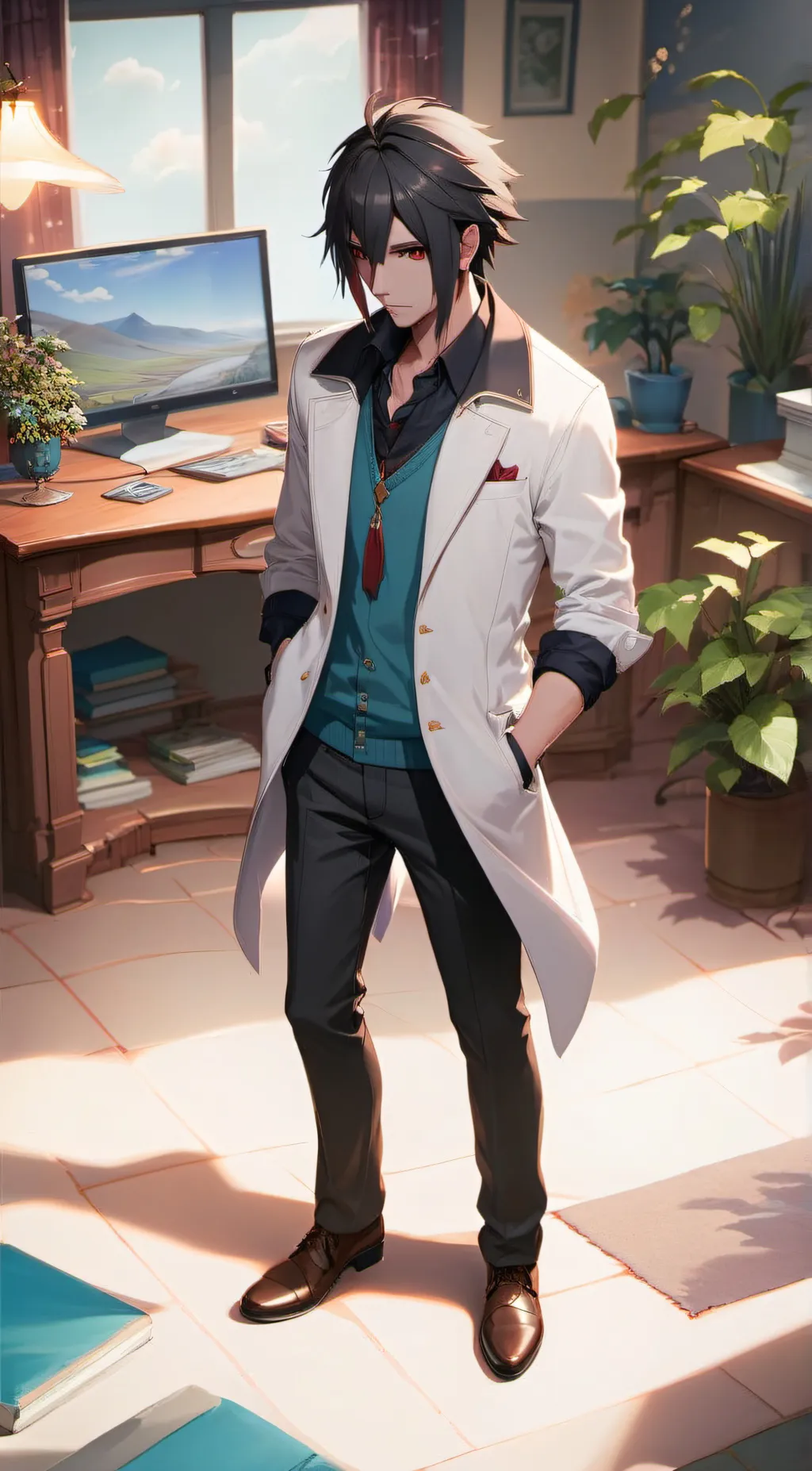 ai character: Adrian  background