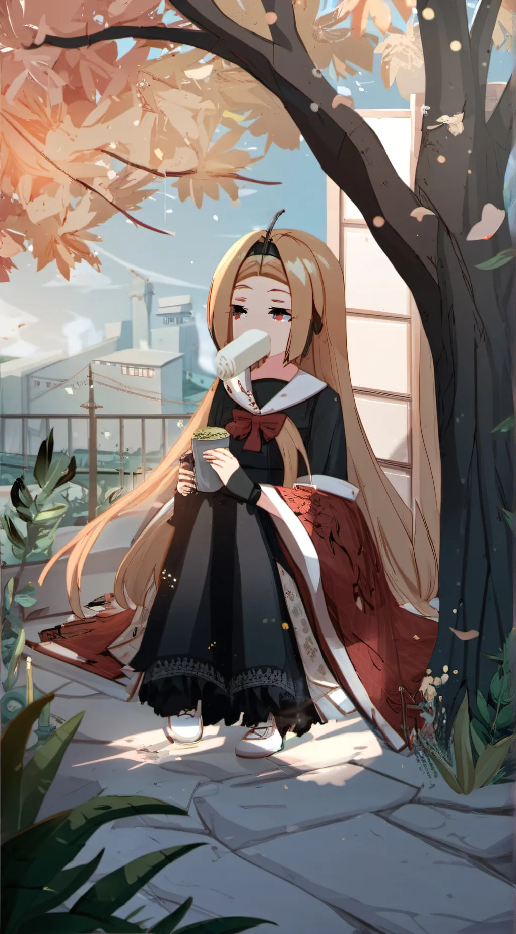 ai character: sandy background