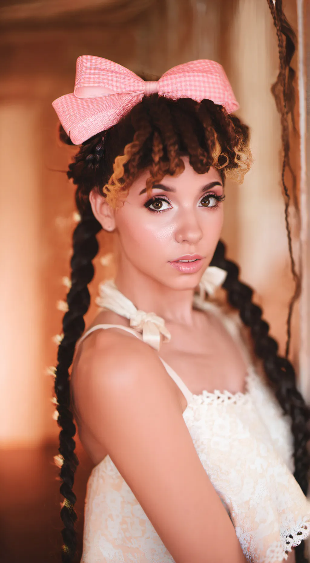 ai character: Melanie Martinez  background