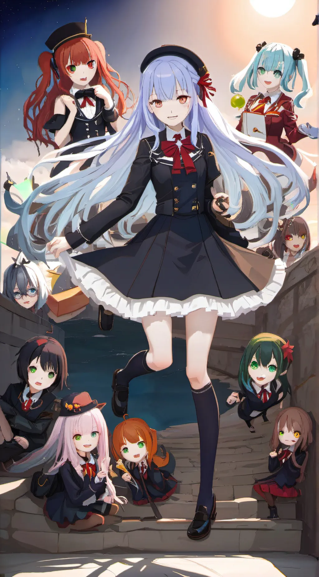 ai character: Hololive school  background