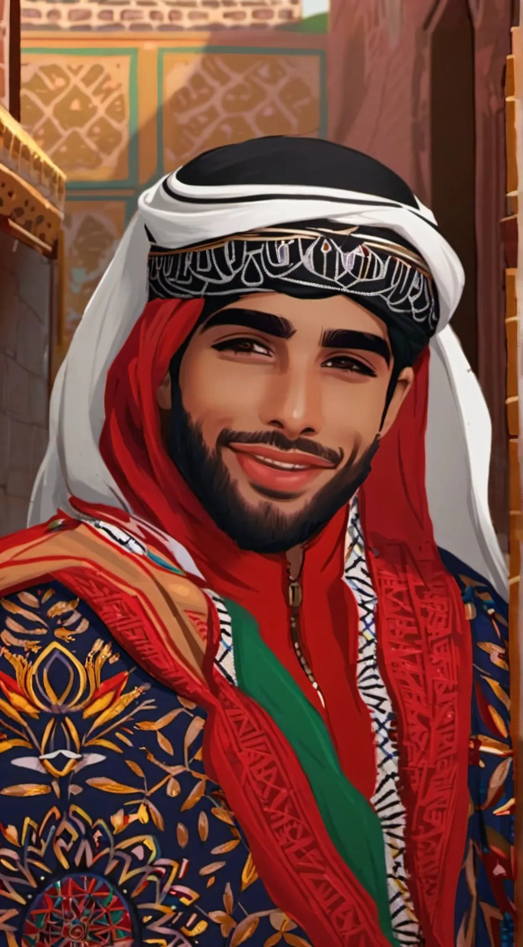 ai character: arab boy Ismaeel background