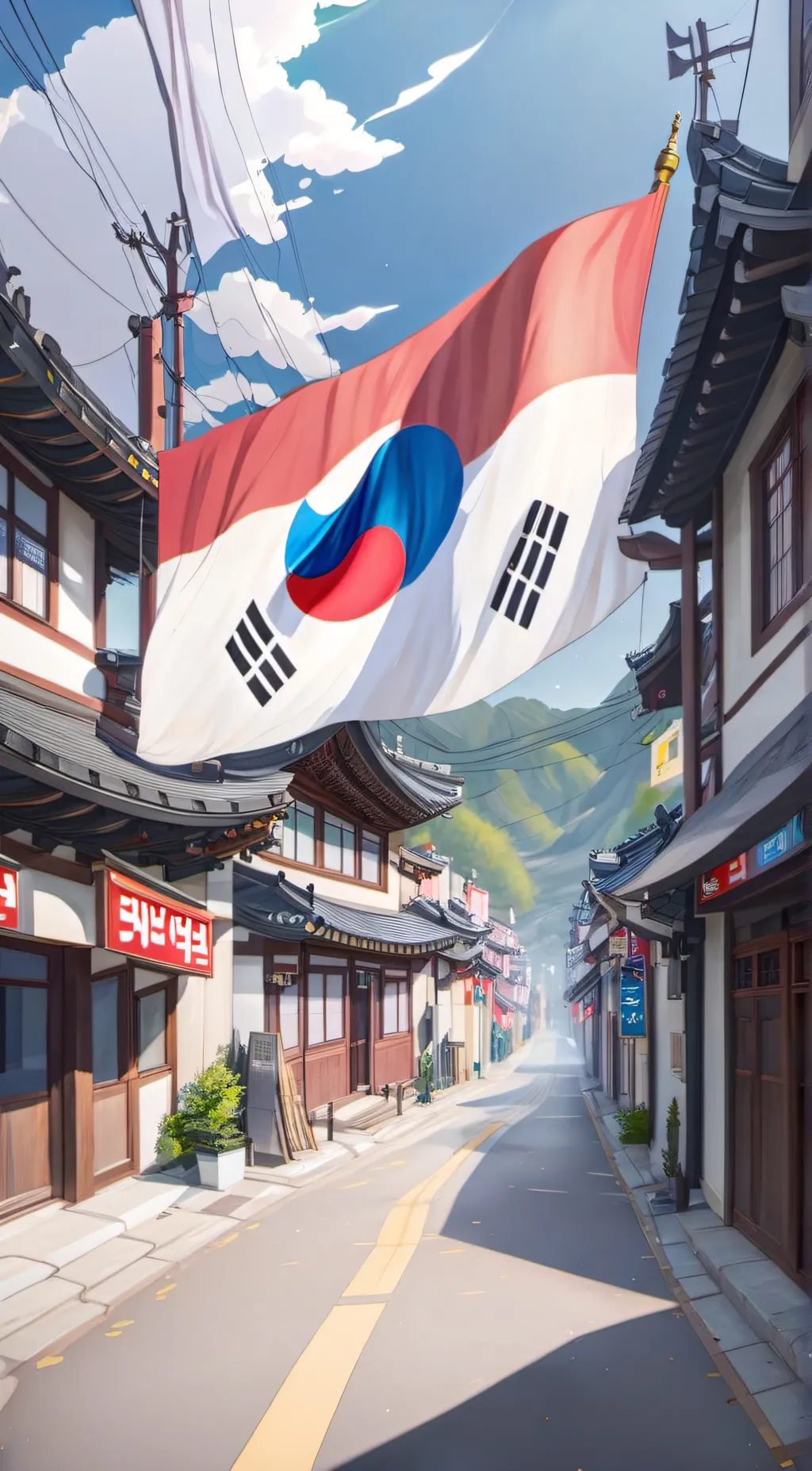 ai character: South Korea  background
