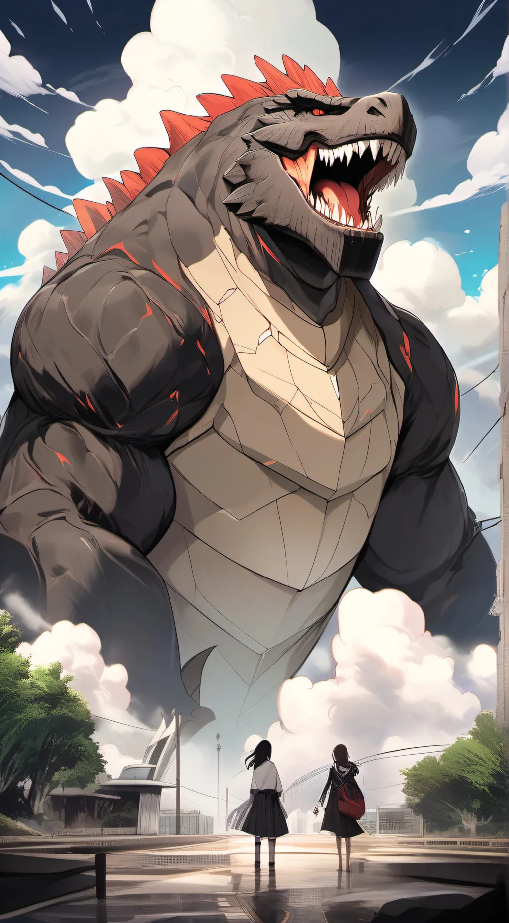ai character: Millennium Gojira background